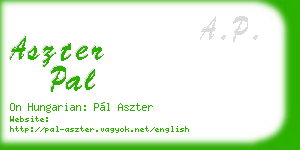 aszter pal business card